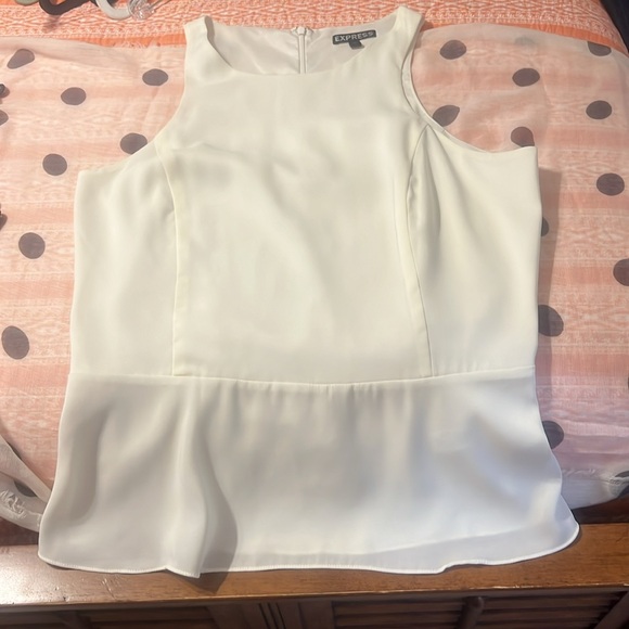Express size Large peplum cream tank top EUC - Picture 6 of 7